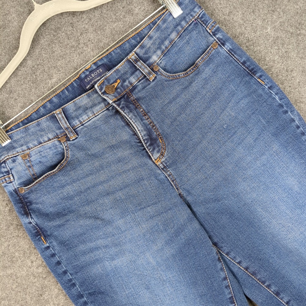 Talbots Simply Flattering 5-Pocket Curvy Straight Leg Jeans Medium Wash Blue 10